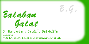 balaban galat business card